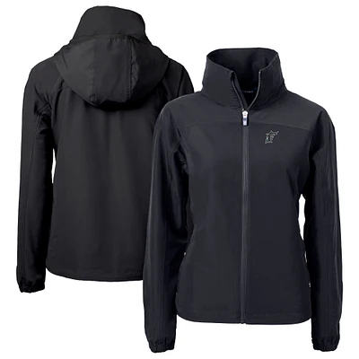 Women's Cutter & Buck Florida Marlins Cooperstown Collection Charter Eco Recycled Full-Zip Jacket
