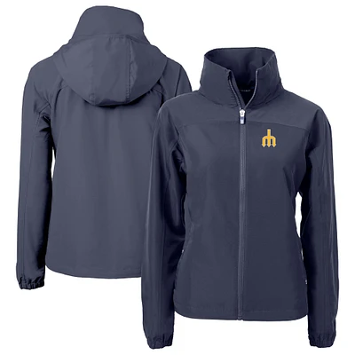 Women's Cutter & Buck Navy Seattle Mariners Charter Eco Recycled Full-Zip Jacket