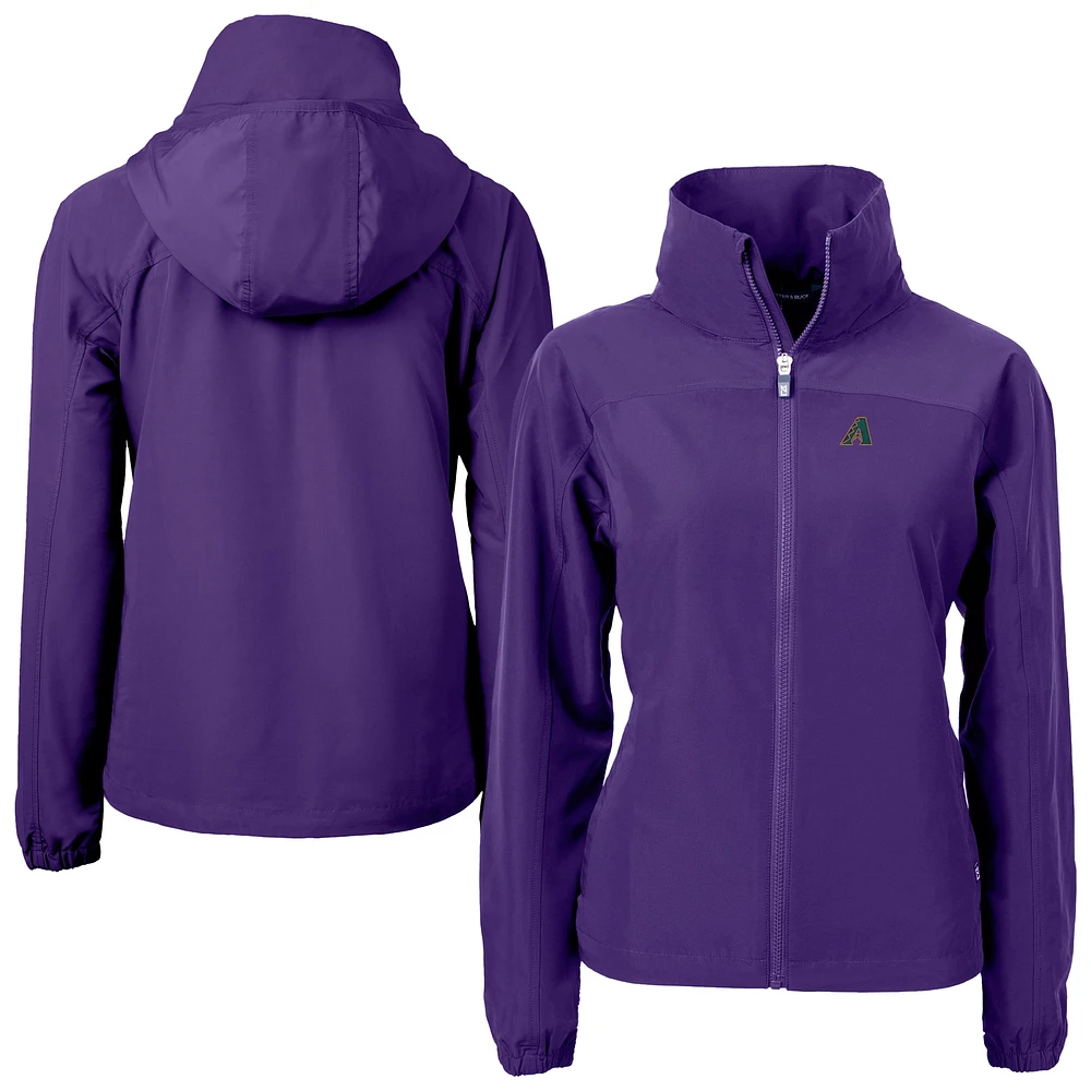 Women's Cutter & Buck Purple Arizona Diamondbacks Charter Eco Recycled Full-Zip Jacket