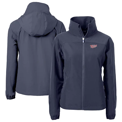 Women's Cutter & Buck Navy Minnesota Twins Charter Eco Recycled Full-Zip Jacket