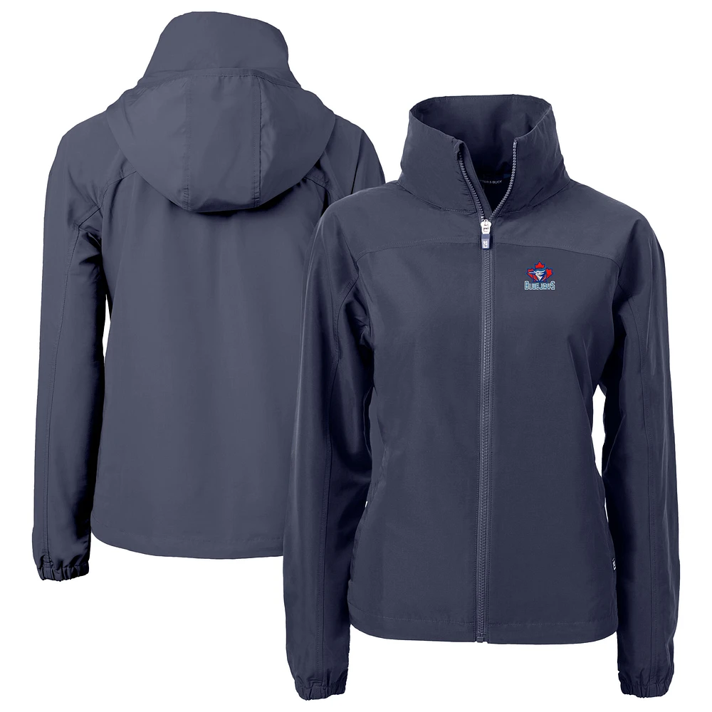 Women's Cutter & Buck Navy Toronto Blue Jays Cooperstown Collection Charter Eco Recycled Full-Zip Jacket