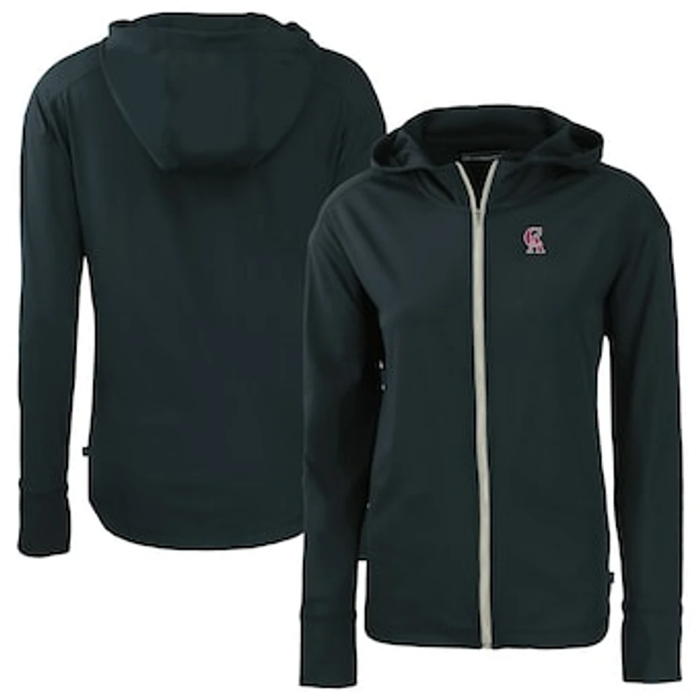 Women's Cutter & Buck Navy California Angels Cooperstown Collection Daybreak Eco Recycled Full-Zip Hoodie Jacket