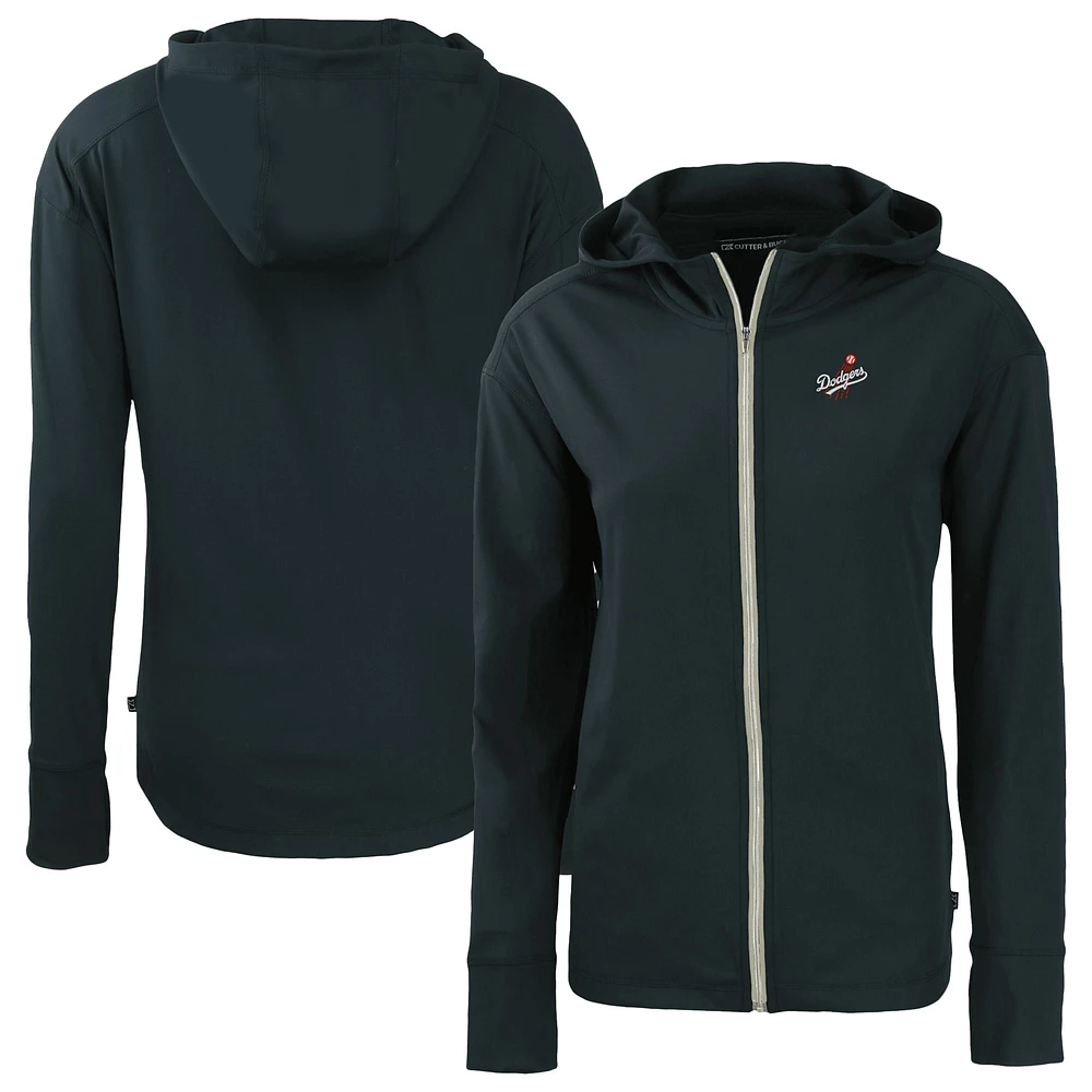 Women's Cutter & Buck Navy Los Angeles Dodgers Daybreak Eco Recycled Full-Zip Hoodie Jacket