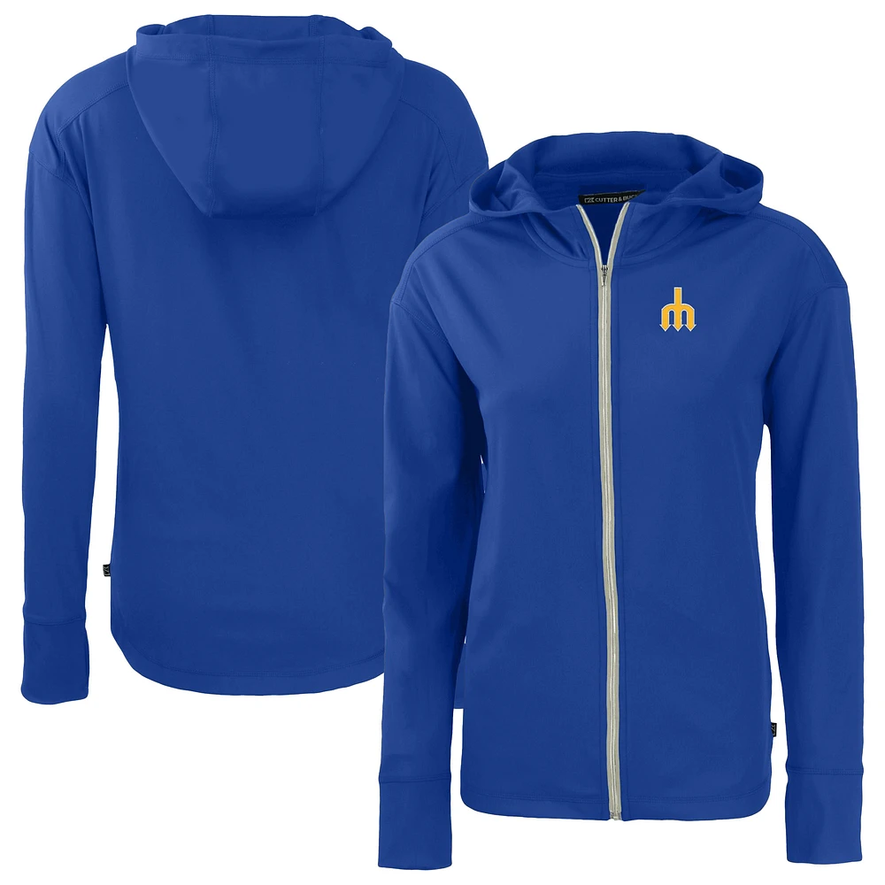Women's Cutter & Buck Royal Seattle Mariners Daybreak Eco Recycled Full-Zip Hoodie Jacket