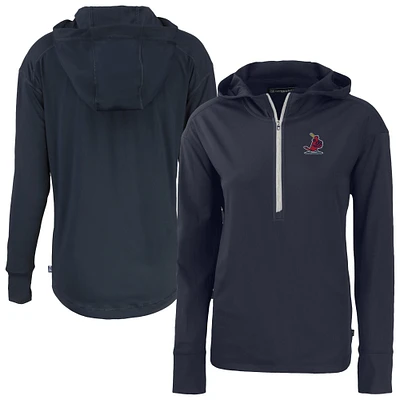 Women's Cutter & Buck Navy St. Louis Cardinals Daybreak Eco Recycled Half-Zip Hoodie