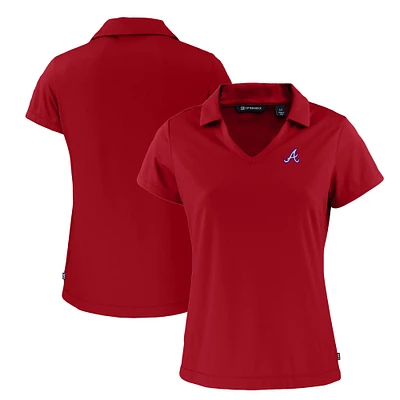 Women's Cutter & Buck Red Atlanta Braves Daybreak Eco Recycled V-Neck Polo