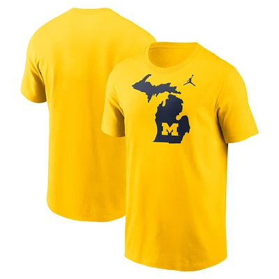 Men's Jordan Brand Maize Michigan Wolverines Campus Local T-Shirt