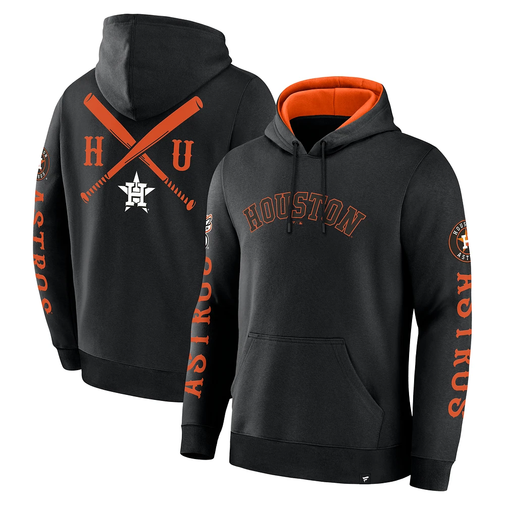 Men's Fanatics Black Houston Astros Big City Legacy Fleece Pullover Hoodie