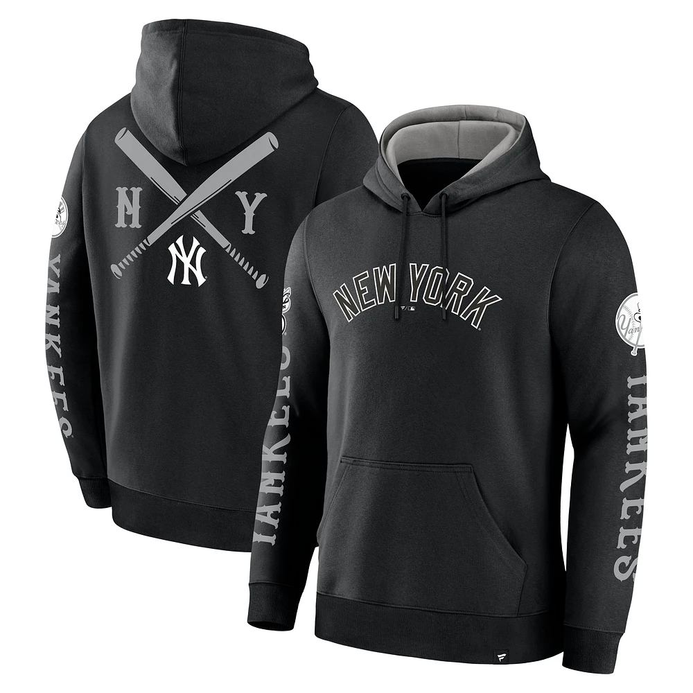 Men's Fanatics Black New York Yankees Big City Legacy Fleece Pullover Hoodie