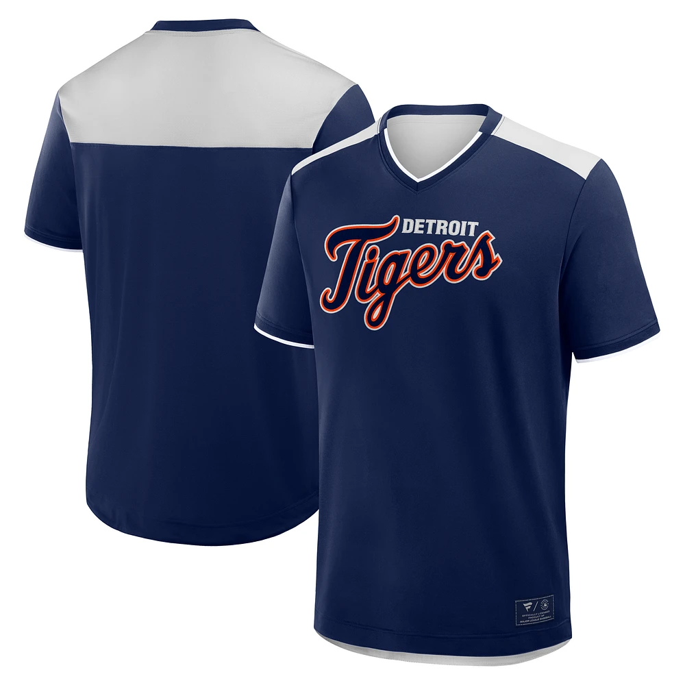 Men's Fanatics Navy Detroit Tigers Walk Off V-Neck T-Shirt