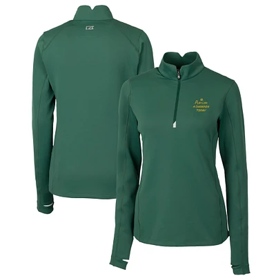 Women's Cutter & Buck Green Notre Dame Fighting Irish Play Like A Champion Today Traverse Stretch DryTec Quarter-Zip Top