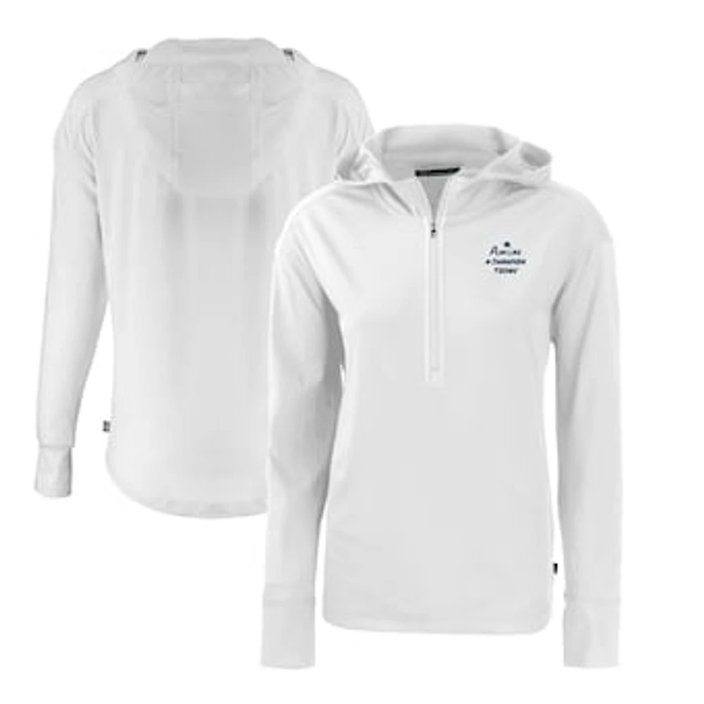 Women's Cutter & Buck White Notre Dame Fighting Irish Play Like A Champion Today Daybreak Eco Recycled Half-Zip Hoodie