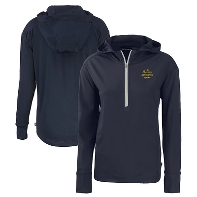 Women's Cutter & Buck Navy Notre Dame Fighting Irish Play Like A Champion Today Daybreak Eco Recycled Half-Zip Hoodie