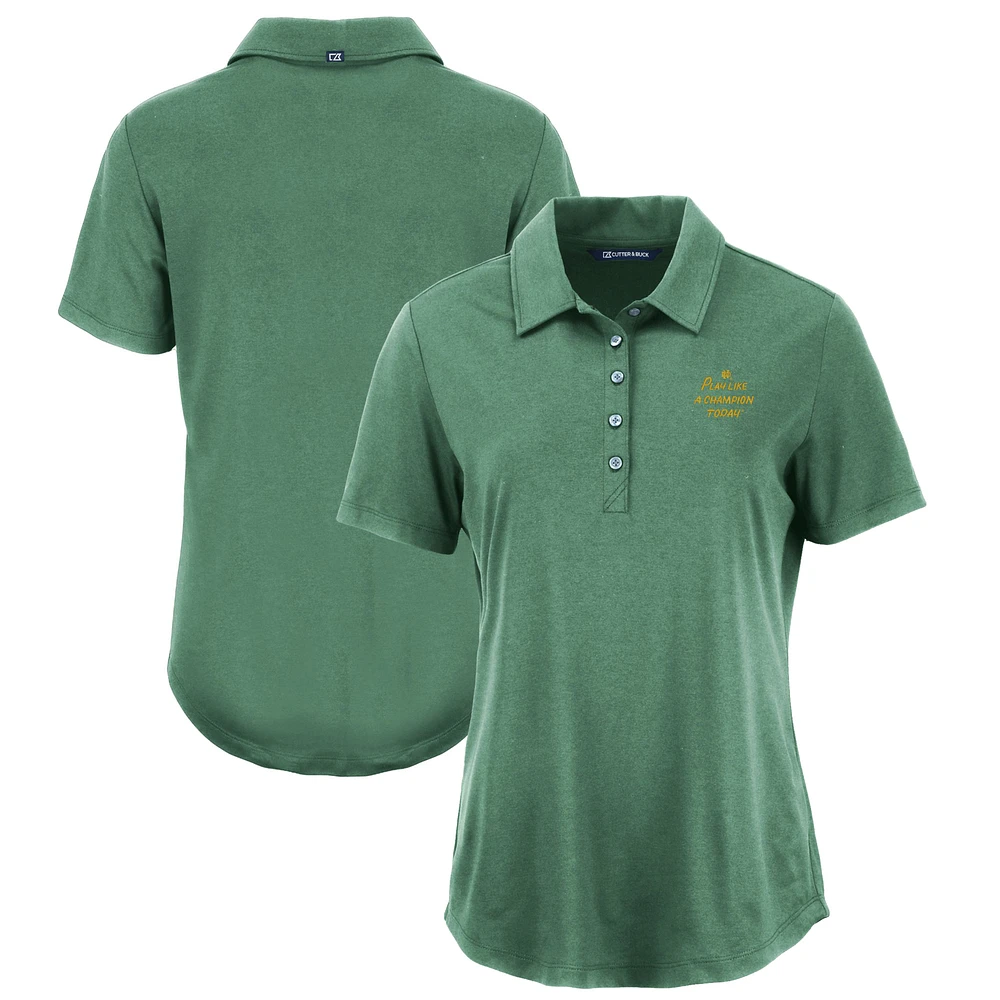 Women's Cutter & Buck Hunter Green Notre Dame Fighting Irish Play Like A Champion Today Coastline Epic Comfort Eco Recycled Polo