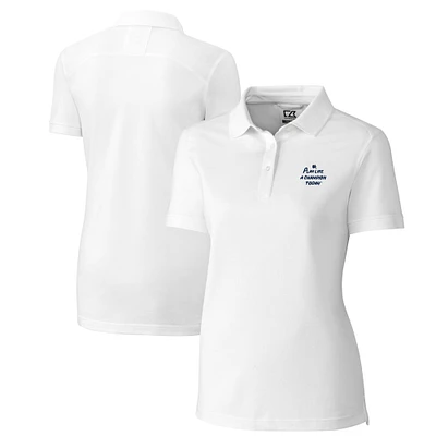 Women's Cutter & Buck White Notre Dame Fighting Irish Play Like A Champion Today Advantage Tri-Blend Pique Polo