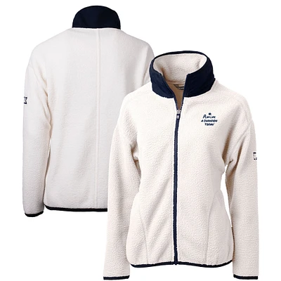 Women's Cutter & Buck Oatmeal Notre Dame Fighting Irish Play Like A Champion Today Cascade Eco Sherpa Fleece Full-Zip Jacket