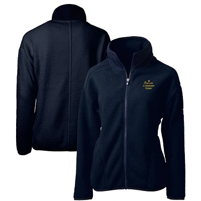 Women's Cutter & Buck Navy Notre Dame Fighting Irish Play Like A Champion Today Cascade Eco Sherpa Fleece Full-Zip Jacket