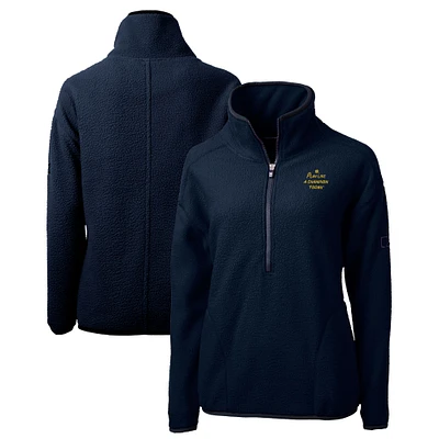 Women's Cutter & Buck Navy Notre Dame Fighting Irish Play Like A Champion Today Cascade Eco Sherpa Fleece Half-Zip Jacket