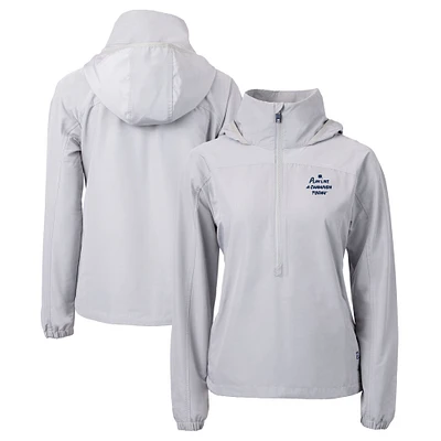 Women's Cutter & Buck Gray Notre Dame Fighting Irish Play Like A Champion Today Charter Eco Recycled Half-Zip Anorak Jacket