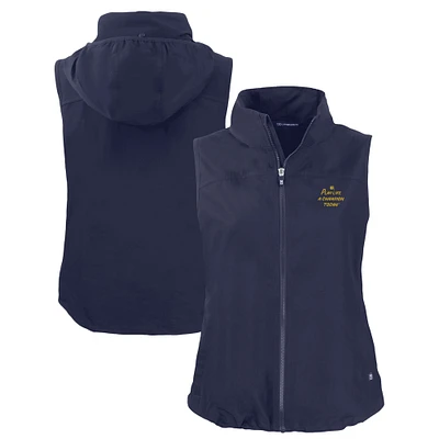 Women's Cutter & Buck Navy Notre Dame Fighting Irish Play Like A Champion Today Charter Eco Recycled Full-Zip Vest