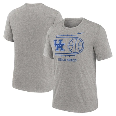 Men's Nike Heather Gray Kentucky Wildcats Campus Local Tri-Blend T-Shirt