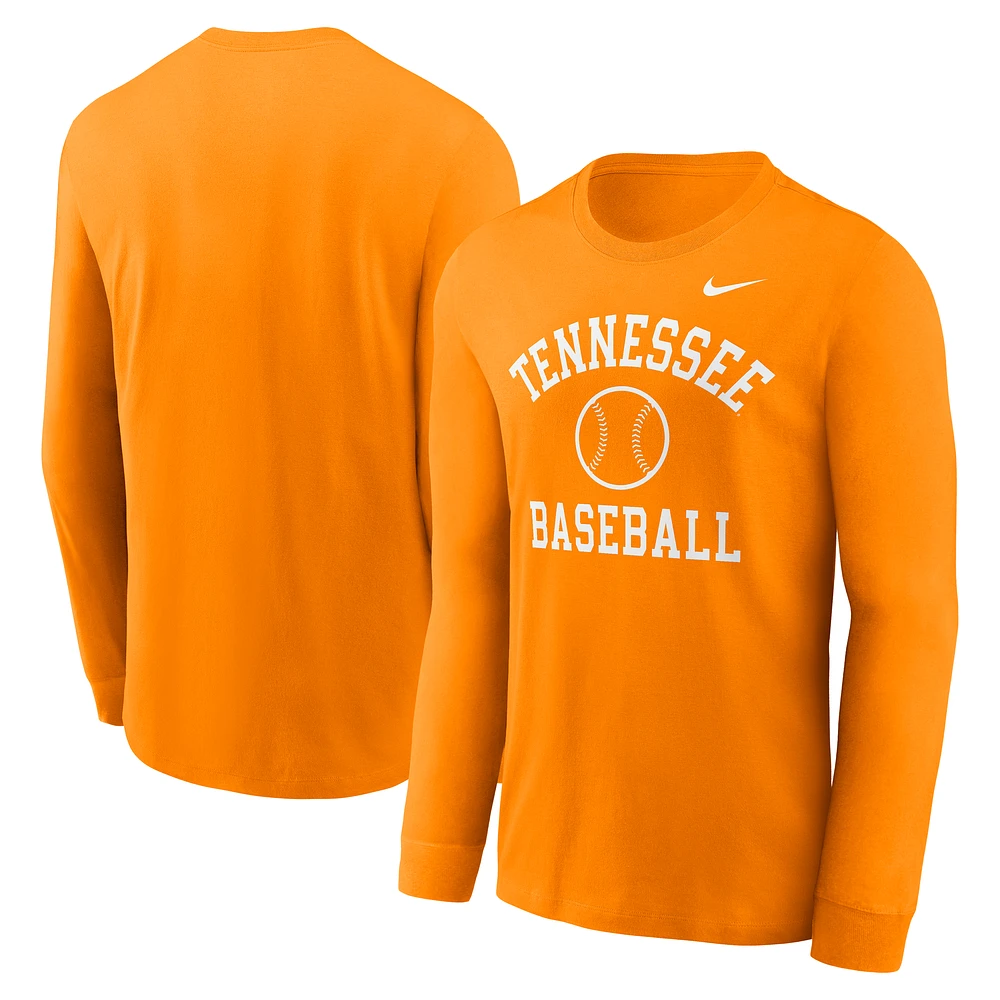 Men's Nike Tennessee Orange Volunteers Essential Baseball Arch Long Sleeve T-Shirt