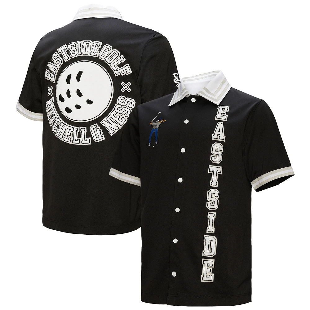 Men's Mitchell & Ness x Eastside Golf Black Button-Up Shooting Shirt