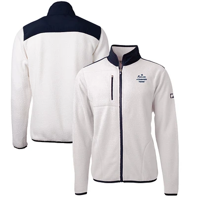 Men's Cutter & Buck Oatmeal Notre Dame Fighting Irish Play Like A Champion Today Big & Tall Cascade Eco Sherpa Fleece Full-Zip Jacket