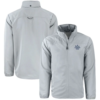 Men's Cutter & Buck Gray Notre Dame Fighting Irish Big Tall Charter Eco Knit Recycled Full-Zip Jacket