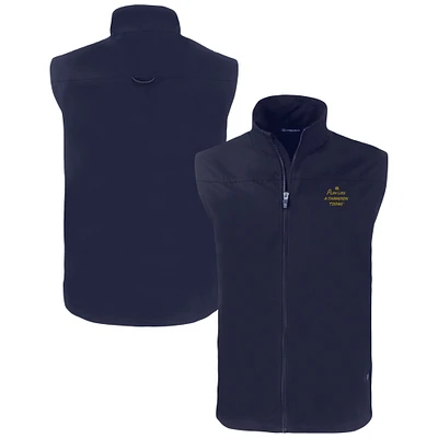 Men's Cutter & Buck Navy Notre Dame Fighting Irish Play Like A Champion Today Big Tall Charter Eco Full-Zip Vest