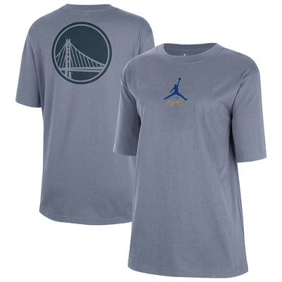 Women's Jordan Brand Ash Golden State Warriors Courtside Statement Edition Boyfriend T-Shirt