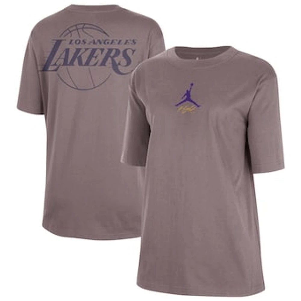Women's Jordan Brand Charcoal Los Angeles Lakers Courtside Statement Edition Boyfriend T-Shirt