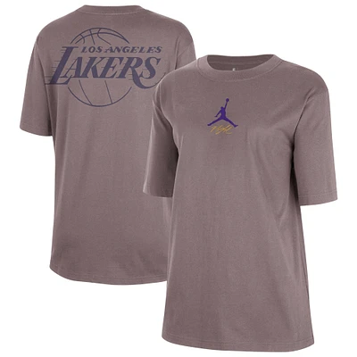 Women's Jordan Brand Charcoal Los Angeles Lakers Courtside Statement Edition Boyfriend T-Shirt