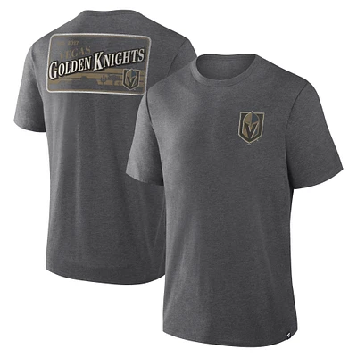 Men's Fanatics Heather Charcoal Vegas Golden Knights Fan Lanes Tri-Blend T-Shirt