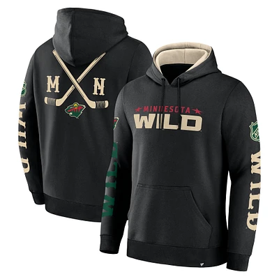 Men's Fanatics Black Minnesota Wild Big City Legacy Fleece Pullover Hoodie