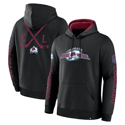 Men's Fanatics Black Colorado Avalanche Big City Legacy Fleece Pullover Hoodie