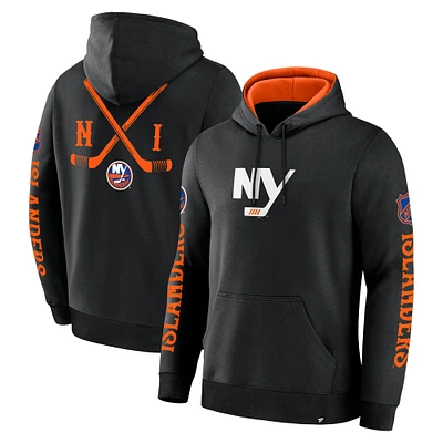Men's Fanatics Black New York Islanders Big City Legacy Fleece Pullover Hoodie