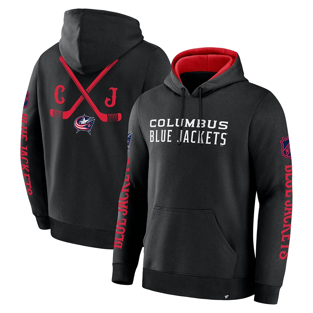 Men's Fanatics Black Columbus Blue Jackets Big City Legacy Fleece Pullover Hoodie