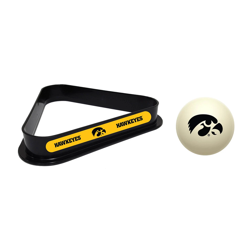 Imperial Iowa Hawkeyes Cue Ball & Rack Set