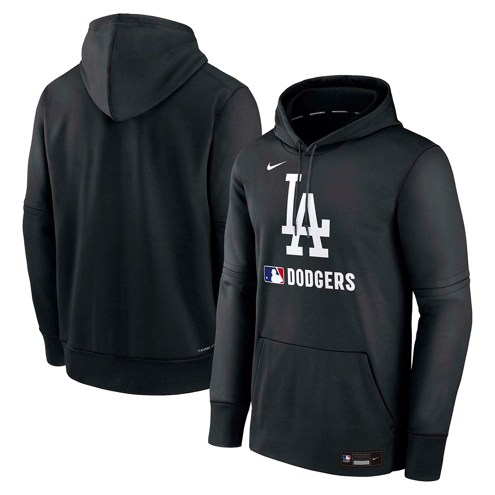 Men's Nike Black Los Angeles Dodgers Authentic Collection Performance Pullover Hoodie