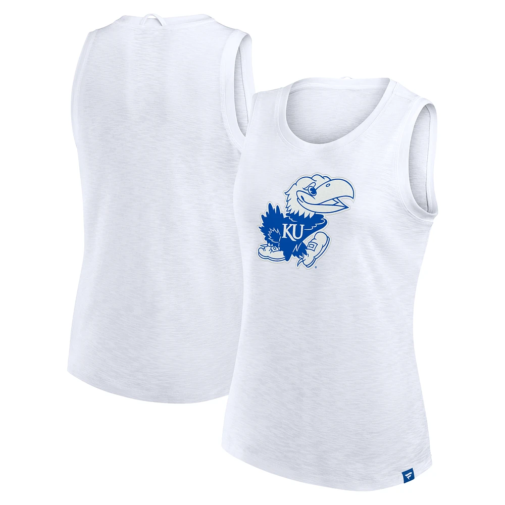 Women's Fanatics White Kansas Jayhawks Activate Slub Tank Top