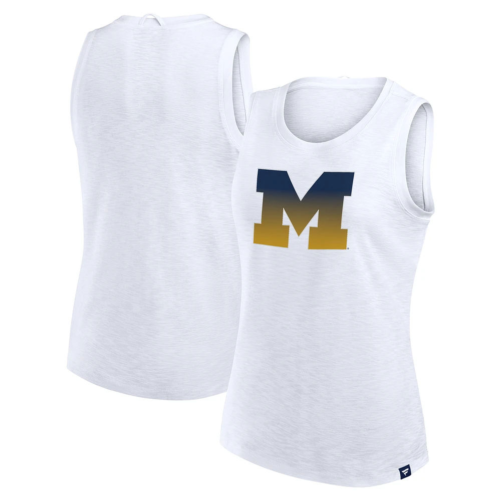 Women's Fanatics White Michigan Wolverines Activate Slub Tank Top