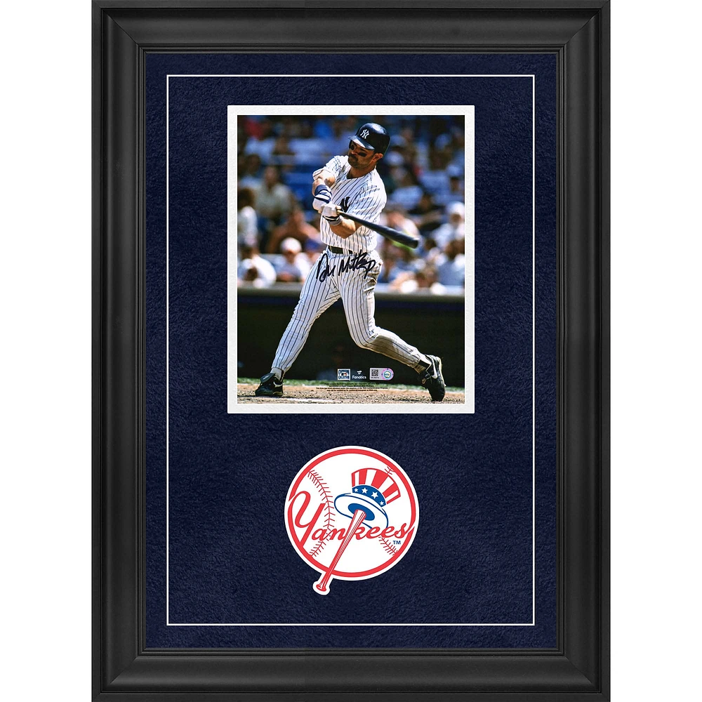 Don Mattingly New York Yankees Autographed Deluxe Framed 8" x 10" Hitting Photograph