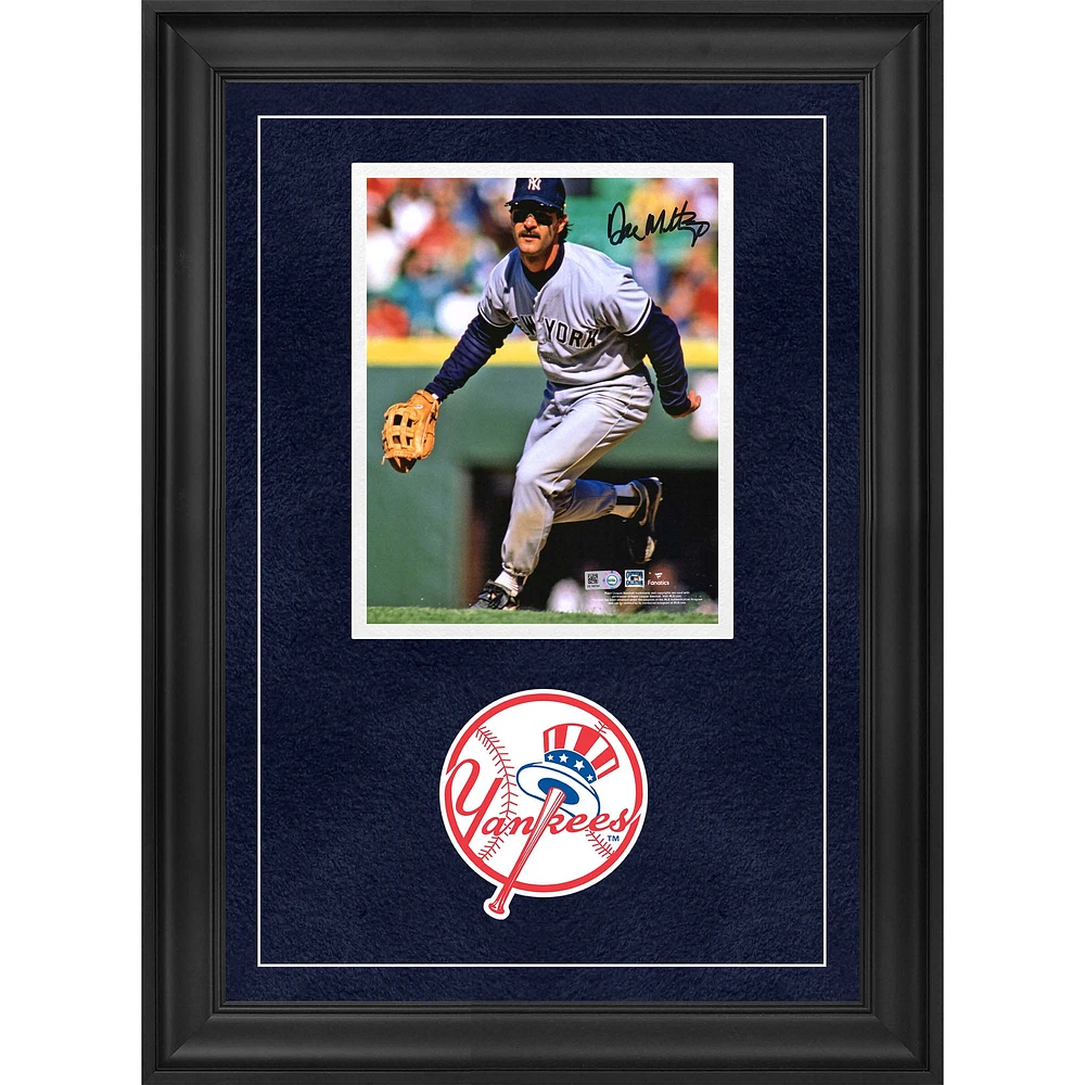 Don Mattingly New York Yankees Autographed Deluxe Framed 8" x 10" Fielding Photograph