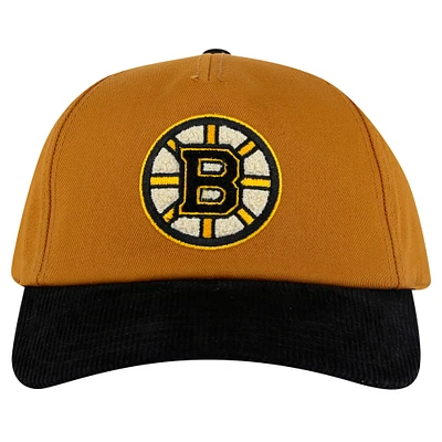 Men's American Needle Tan/Black Boston Bruins Burnett Adjustable Hat
