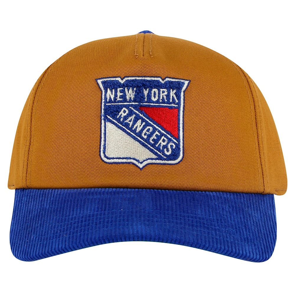 Men's American Needle Tan/Blue New York Rangers Burnett Adjustable Hat
