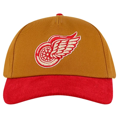 Men's American Needle Tan/Red Detroit Red Wings Burnett Adjustable Hat