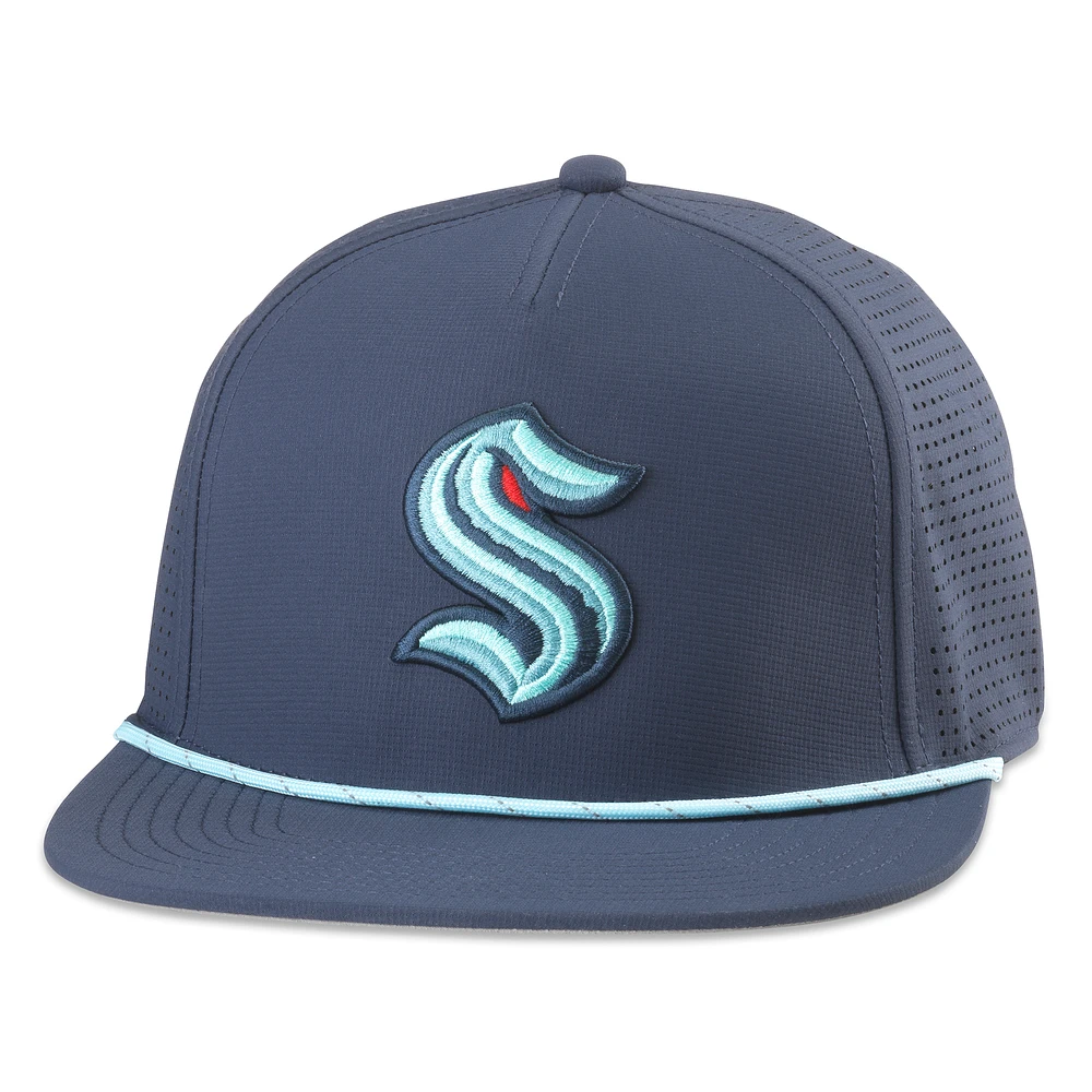 Men's American Needle Deep Sea Blue Seattle Kraken Buxton Pro Tech Adjustable Hat