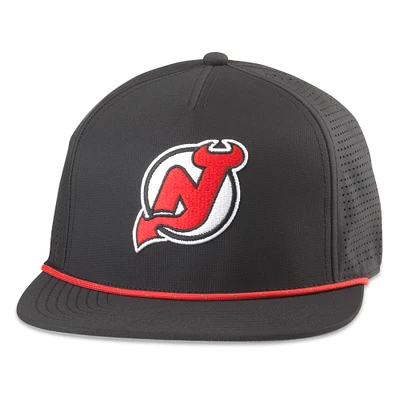 Men's American Needle Black New Jersey Devils Buxton Pro Tech Adjustable Hat