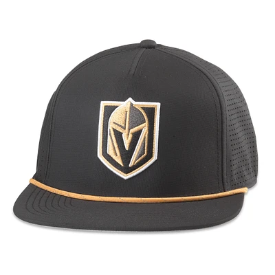 Men's American Needle Black Vegas Golden Knights Buxton Pro Tech Adjustable Hat